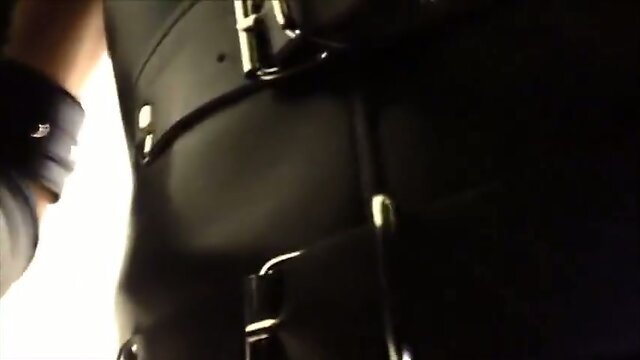 Tranny in Latex Outdoor Bondage waiting for Clients