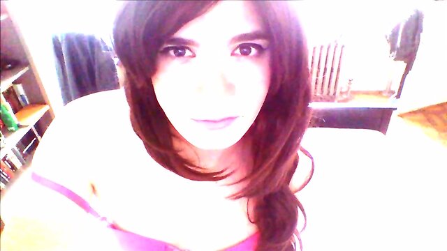 Sissy`s Naughty Exploration of Femininity: Lacy Lingerie & Fishnet Stockings