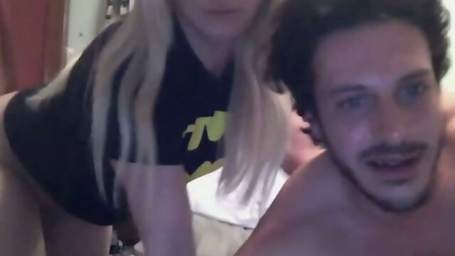 Blonde shemale gets naughty with her boyfriend