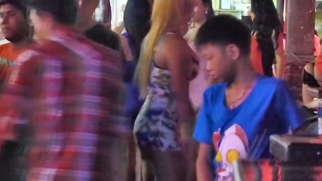 Ladyboy flashing ass in Public