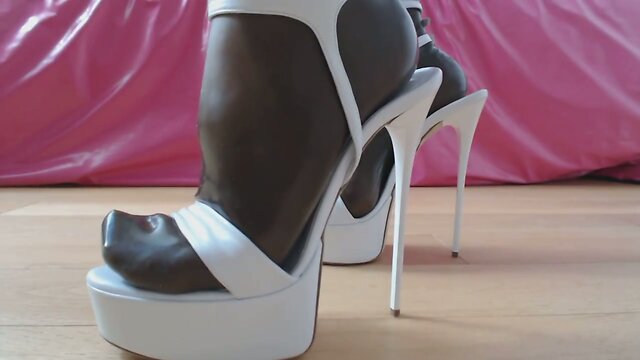 Heels and latex stockings