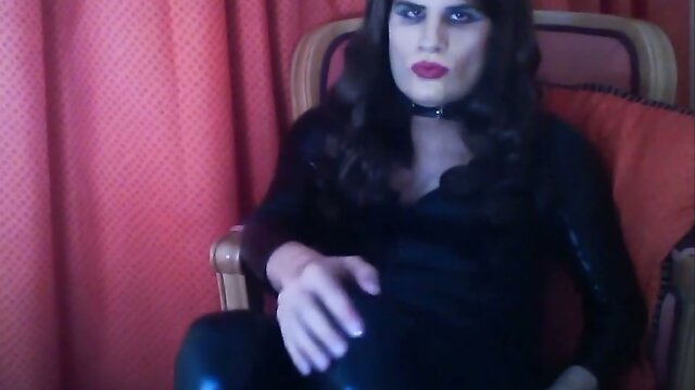 Selina Shiny Catsuit Fap, Cum on Feet