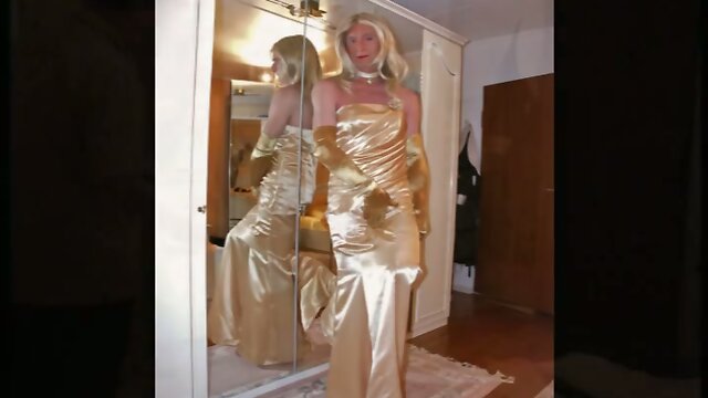 Spanked In Tight Satin Gown