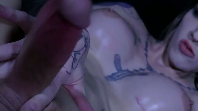 Inked Dracula TS Fucking Her Ass with Dildo