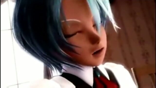 3D Futanari Teen Cums On a Cute Maid!