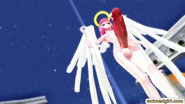 Huge cock redhead 3D anime shemale dancing