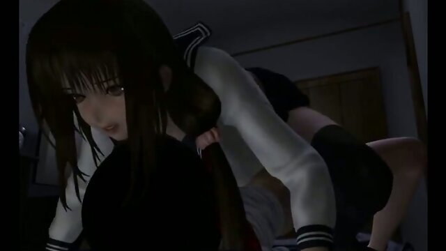 Japanese 3D futanari schoolgirl