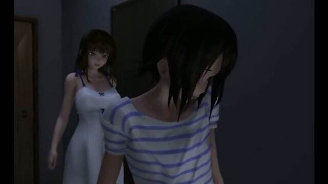 Japanese 3D futa hot handjob