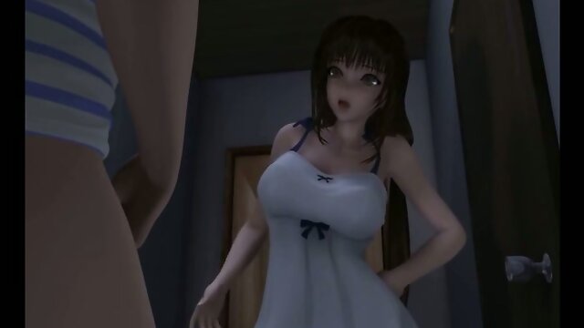 Japanese 3D futa hot handjob