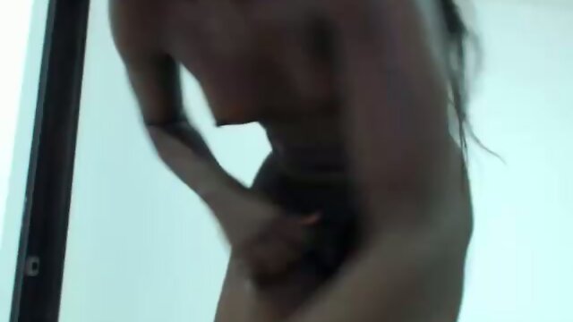 Black Tgirl masturbation
