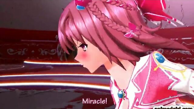 3D hentai shemale cutie self masturbating