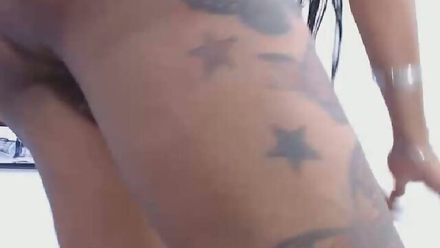 Hot Ebony Tranny Masturbate her Hard Cock