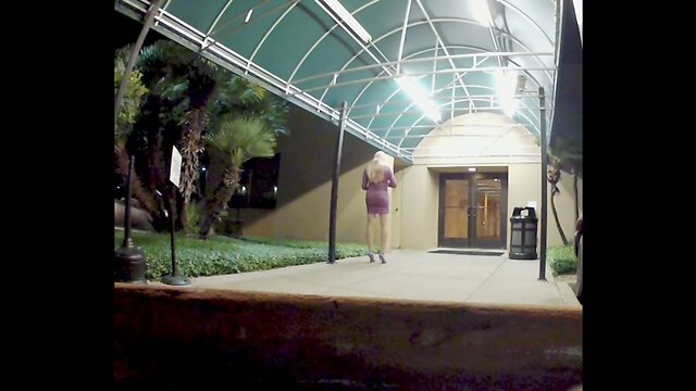 Smoking in Purple Dress and Stilettos