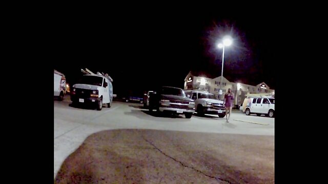 Smoking in Purple Dress and Stilettos