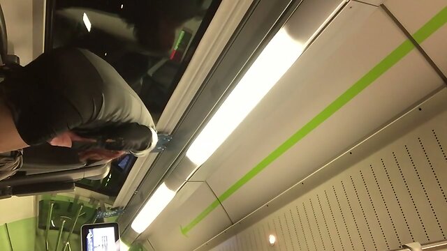 sweet ejaculation in the train