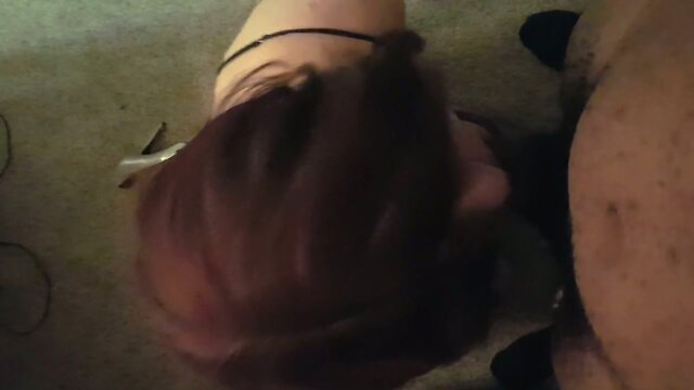 Heather CD Gurl Gives a Marvelous Blow Job: A Generous Facial Finale!