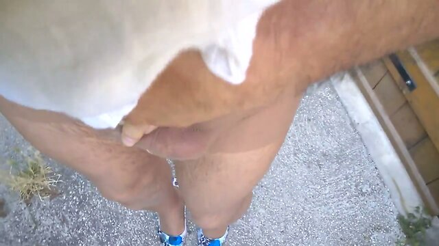 A Walk in the Park in Blue Pantyhose: Blue Stilettos Outdoor Exhib