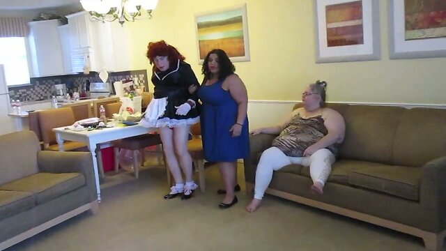 sissy maid doing laundry