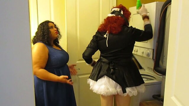 sissy maid doing laundry