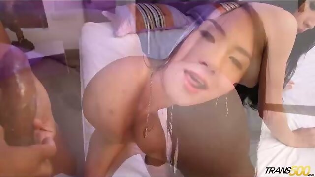 Hardcore ass pounding action with booty tranny