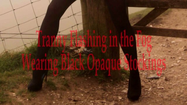 emmaleetv002 - Tranny Flashing in the Fog Wearing Stockings
