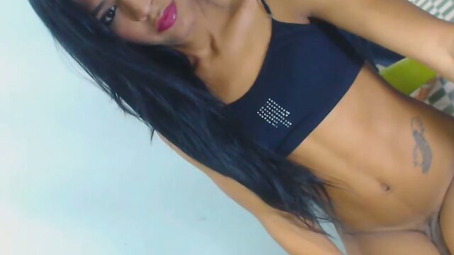 Latina Tranny Gets Cock in Her Ass and Mouth