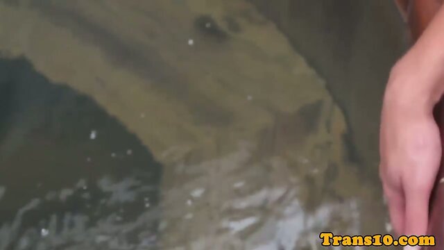 Blond latina tranny beauty behind the scenes