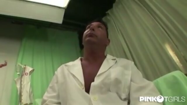 Doctor`s Wildest Dreams Come True: Aika Fucks Him with a Dildo & Cum in His Mouth