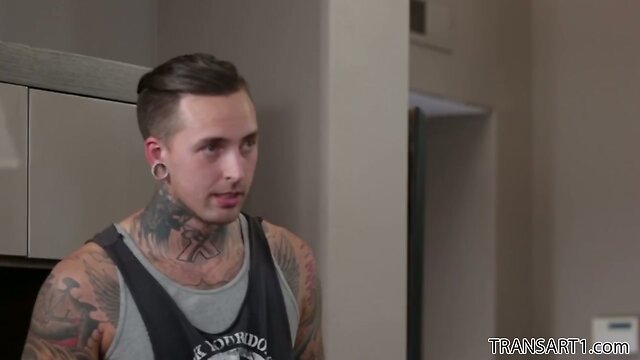Tattooed guy fucks Aubrey Kate