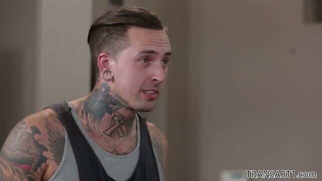 Tattooed guy fucks Aubrey Kate
