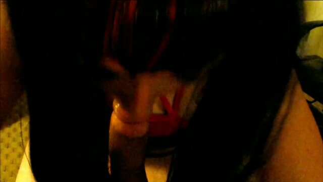 crossdresser pov blowjob and facial