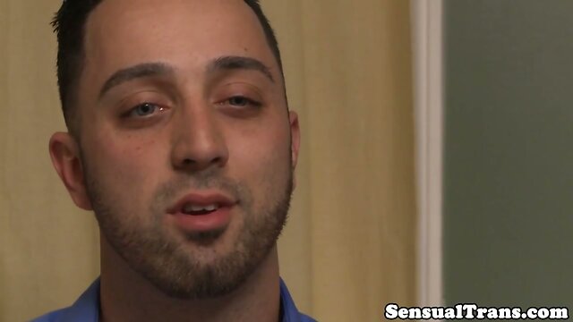 Busty tgirl beauty cumsprayed after anal