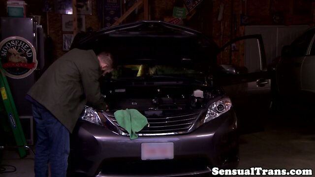 Natural titted trans beauty anally pleasured