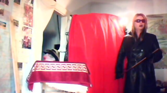 TV Domina Madame Crudelitas in Leather Coat 1