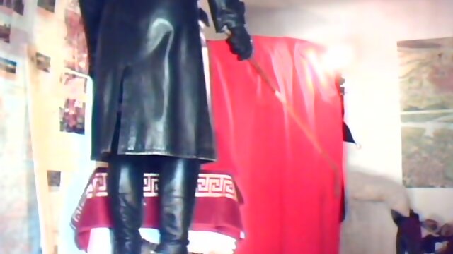 TV Domina Madame Crudelitas in Leather Coat 1