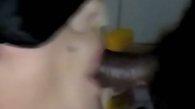 Amateur Shemale drinks piss and sucks black cock