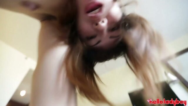 Thai Shemale Fucks White Cock