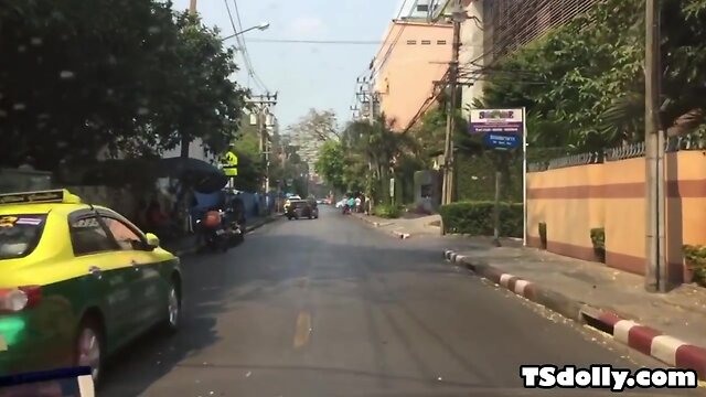 Asian ladyboy Benz gets assfucked