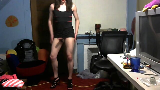 Femboy slut tight dresses whore heels p2