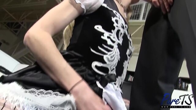 obedient TS maid does what she is told