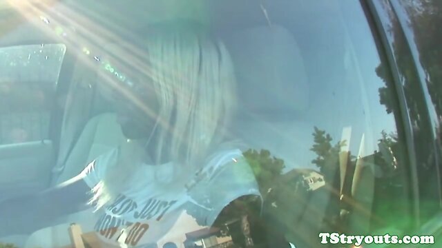 Casting black trans wanks chocolate cock solo