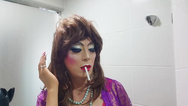 Sizzling Sissy Fetish Smoking: Shemale Sensuality!