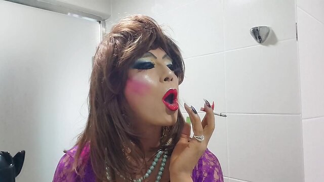 Sizzling Sissy Fetish Smoking: Shemale Sensuality!