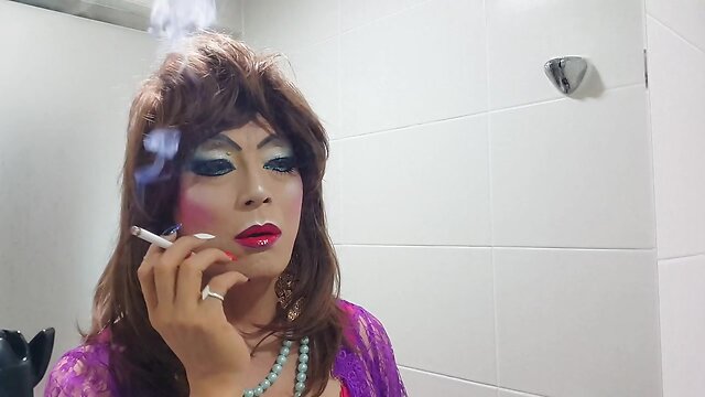 Sizzling Sissy Fetish Smoking: Shemale Sensuality!