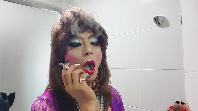 Sizzling Sissy Fetish Smoking: Shemale Sensuality!