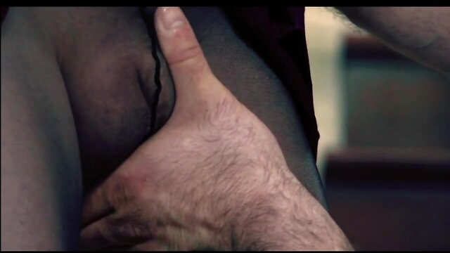 Beautiful shemale in glasses gets her pantyhose ripped