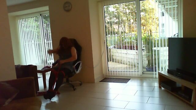 Bound, Gagged and Plugged at the Window: A 30min Nipple Clamp Challenge!