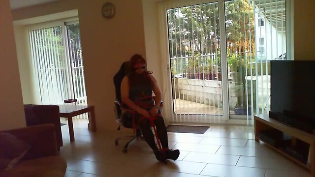 Bound, Gagged and Plugged at the Window: A 30min Nipple Clamp Challenge!