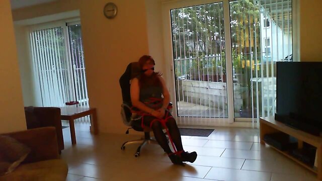 Bound, Gagged and Plugged at the Window: A 30min Nipple Clamp Challenge!