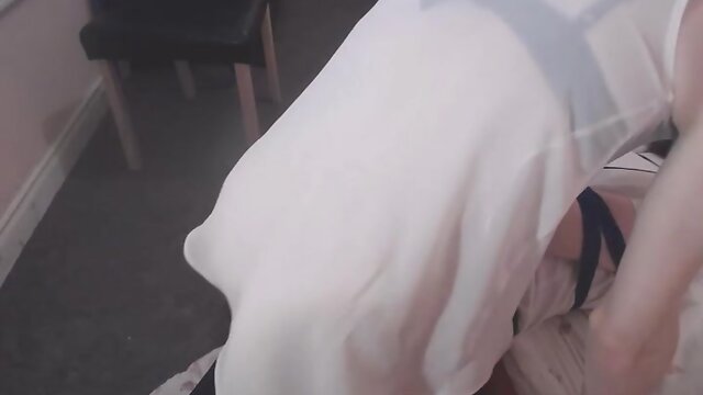 Nerdy Tranny Gets Tied Then Analed